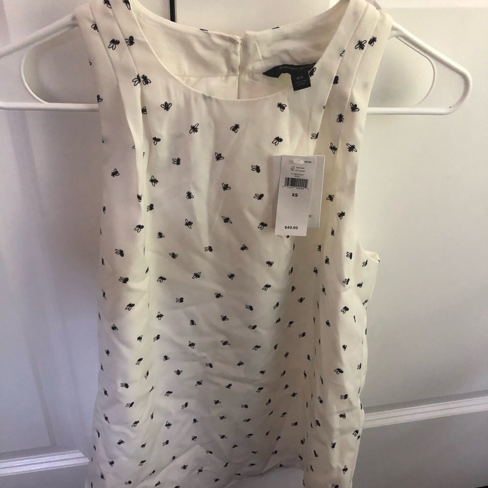 Bee Print Banana Republic Tank Blouse With Tags